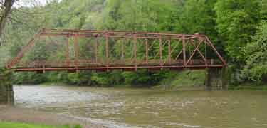 North Country Trail bridge over river in Ohio
